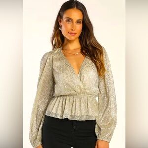 Lulus gold blouse